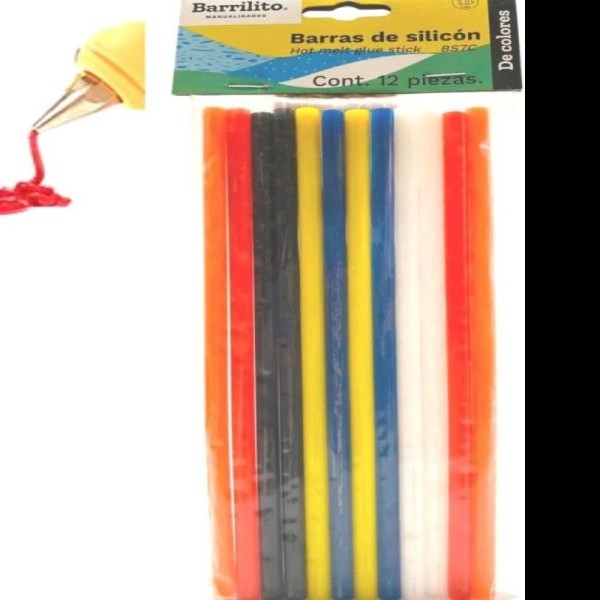 SILICON BARRA DELG. VCOLORES BS7C BARRILITO BOL C12 PZA